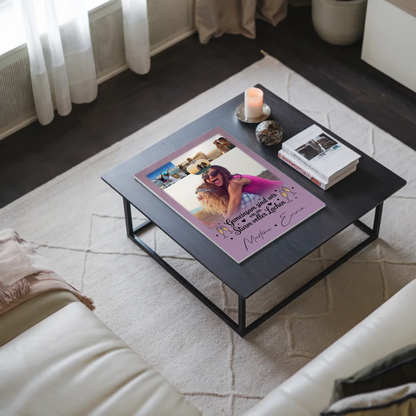 Freundinnen Bild Personalisiert Fotoboard mit 4 Fotos und Herz Sturm voller Lachen