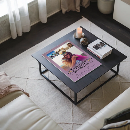Freundinnen Bild Personalisiert Fotoboard mit 4 Fotos und Herz Sturm voller Lachen