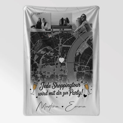 Decke mit Foto beste Freundin 4 Fotos und Karte Perfektes Geschenk für jede Shoppingtour 7