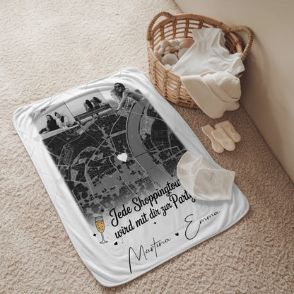 Decke mit Foto beste Freundin 4 Fotos und Karte Perfektes Geschenk für jede Shoppingtour 2