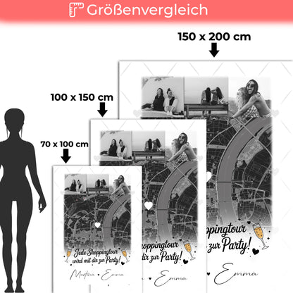 Decke mit Foto beste Freundin 4 Fotos und Karte Perfektes Geschenk für jede Shoppingtour 5