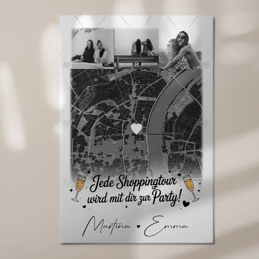 Fotogeschenk Beste Freundin 4 Fotos und Karte Personalisiertes Geschenk für jede Shoppingtour 1