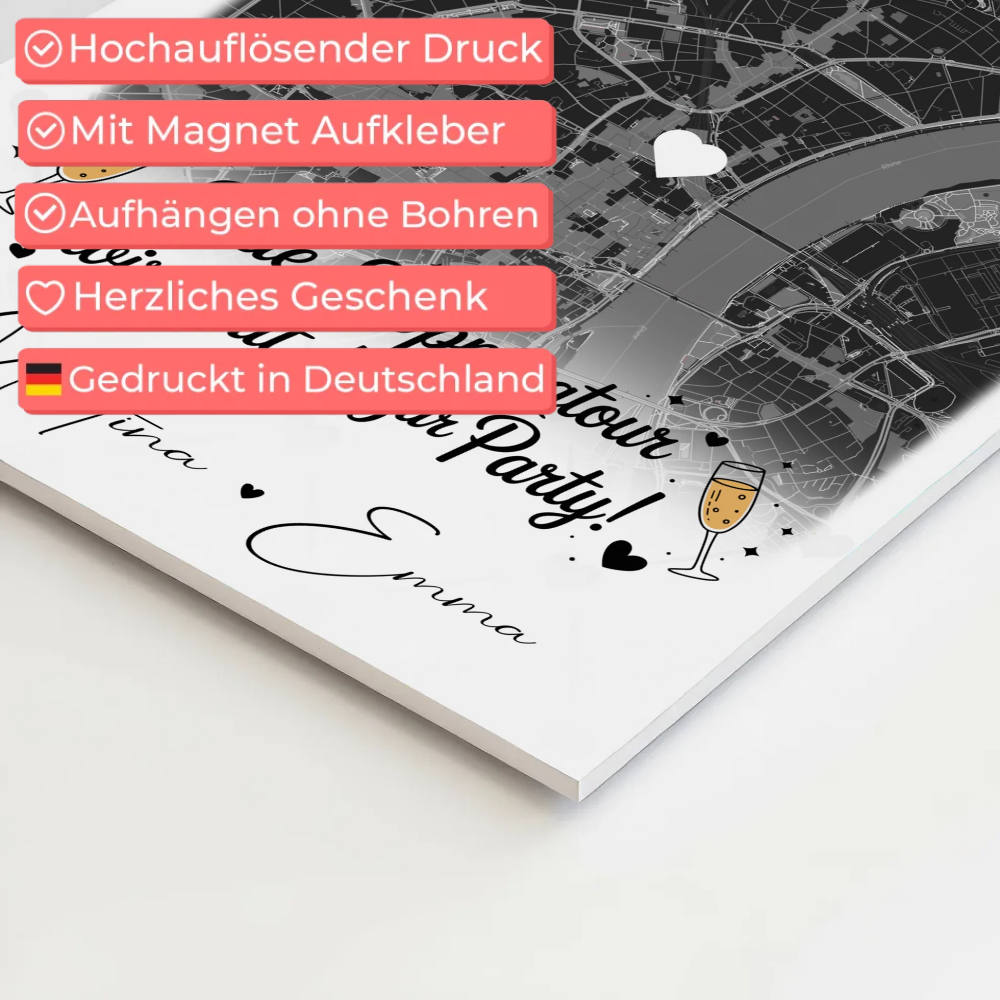 Fotogeschenk Beste Freundin 4 Fotos und Karte Personalisiertes Geschenk für jede Shoppingtour 4