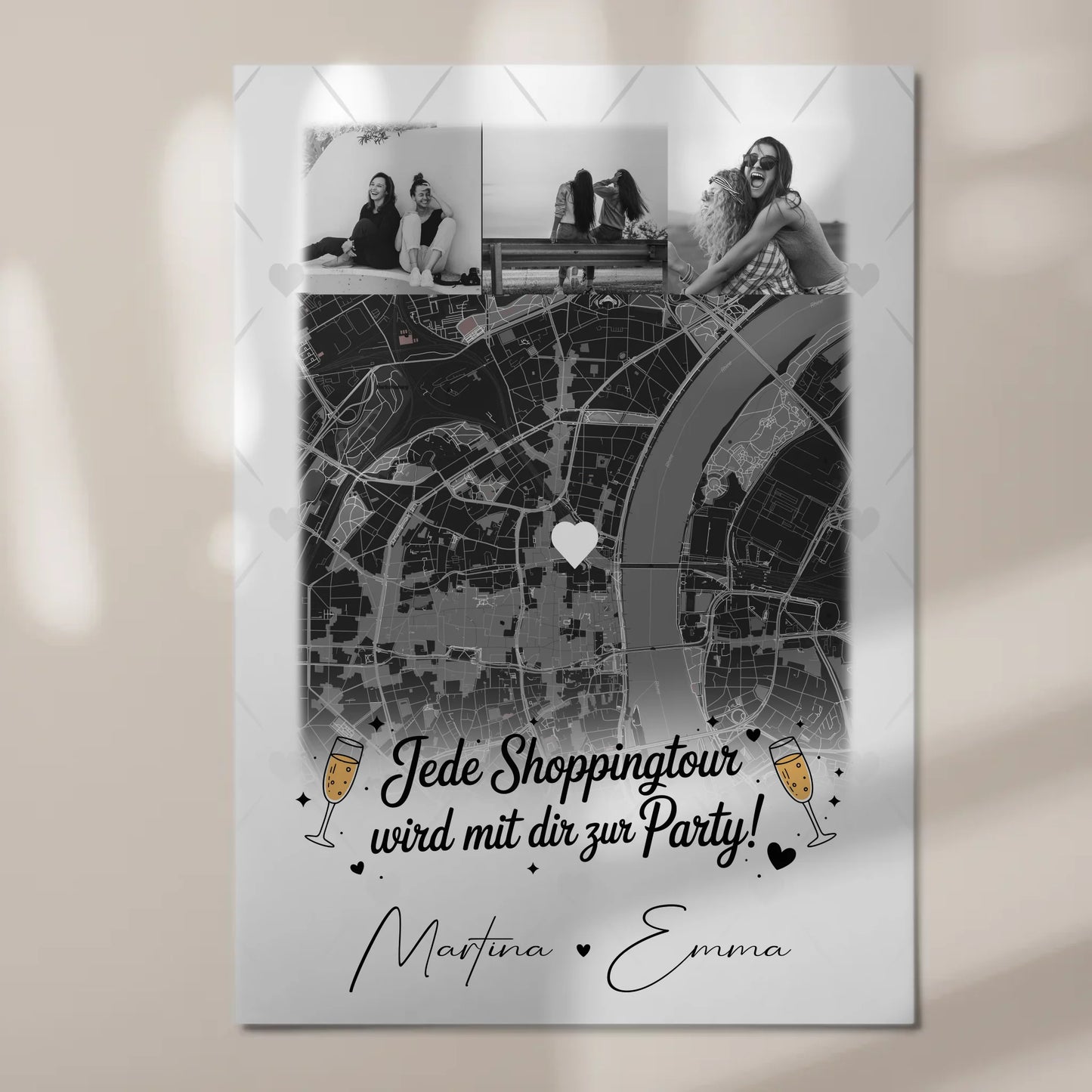 Fotogeschenk Beste Freundin 4 Fotos und Karte Personalisiertes Geschenk für jede Shoppingtour 7