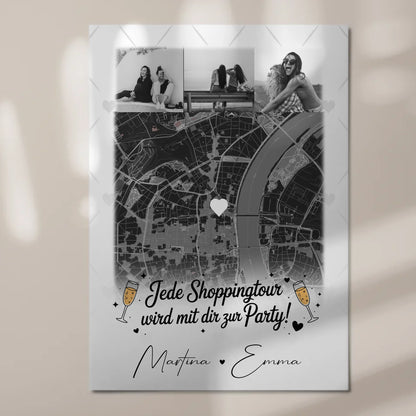 Fotogeschenk Beste Freundin 4 Fotos und Karte Personalisiertes Geschenk für jede Shoppingtour 7