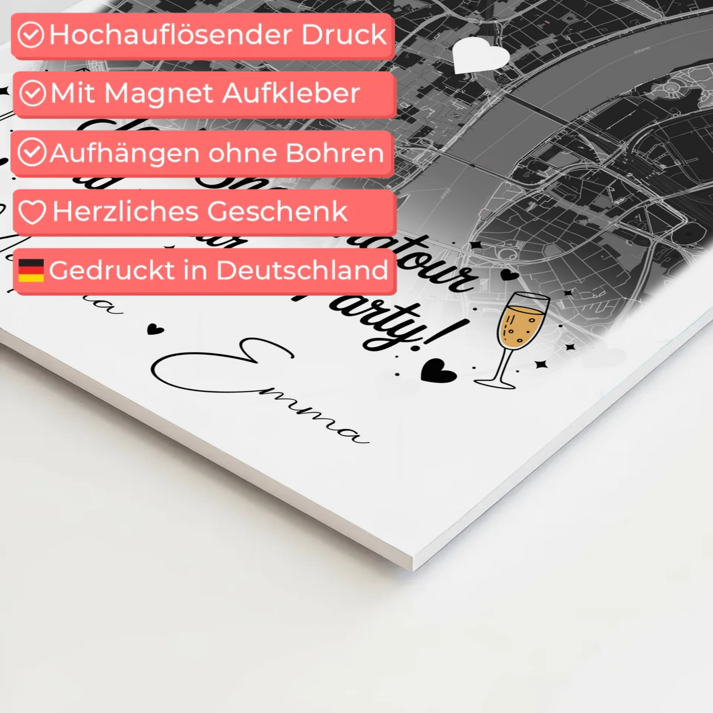 Fotogeschenk Beste Freundin 4 Fotos und Karte Personalisiertes Geschenk für jede Shoppingtour