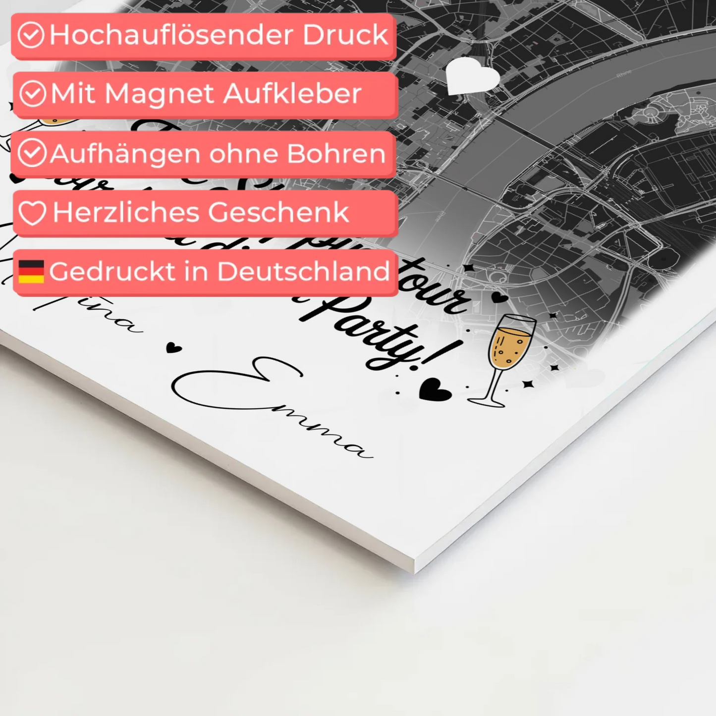 Fotogeschenk Beste Freundin 4 Fotos und Karte Personalisiertes Geschenk für jede Shoppingtour