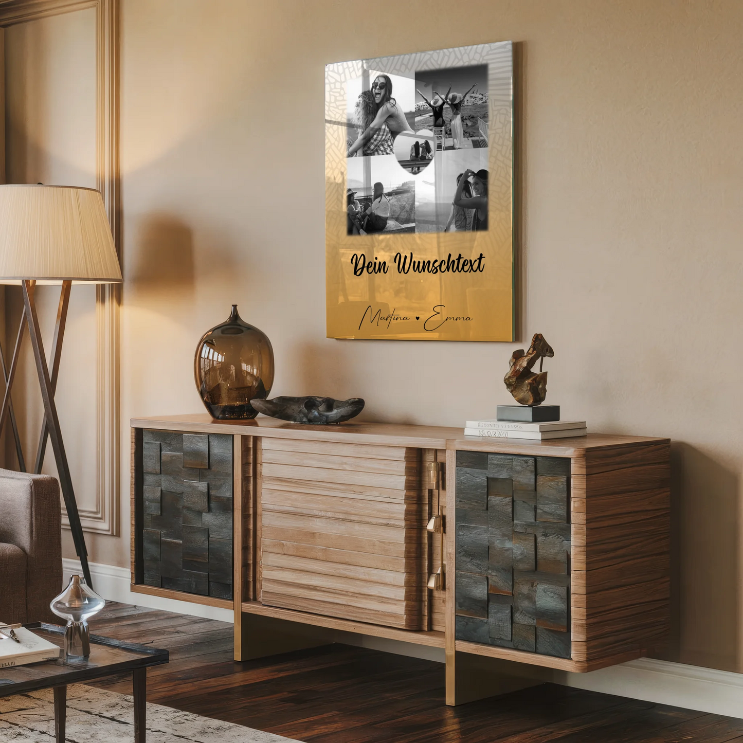 Freundinnen Bild Personalisiert mit 4 Fotos 1 Herz Foto Wunschtext Jeder Tag ein Abenteuer