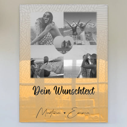 Freundinnen Bild Personalisiert mit 4 Fotos 1 Herz Foto Wunschtext Jeder Tag ein Abenteuer