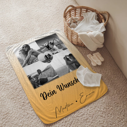 Decke mit Foto beste Freundin 4 Fotos und 1 Herz Foto Wunschtext Jeder Tag ein Abenteuer 2