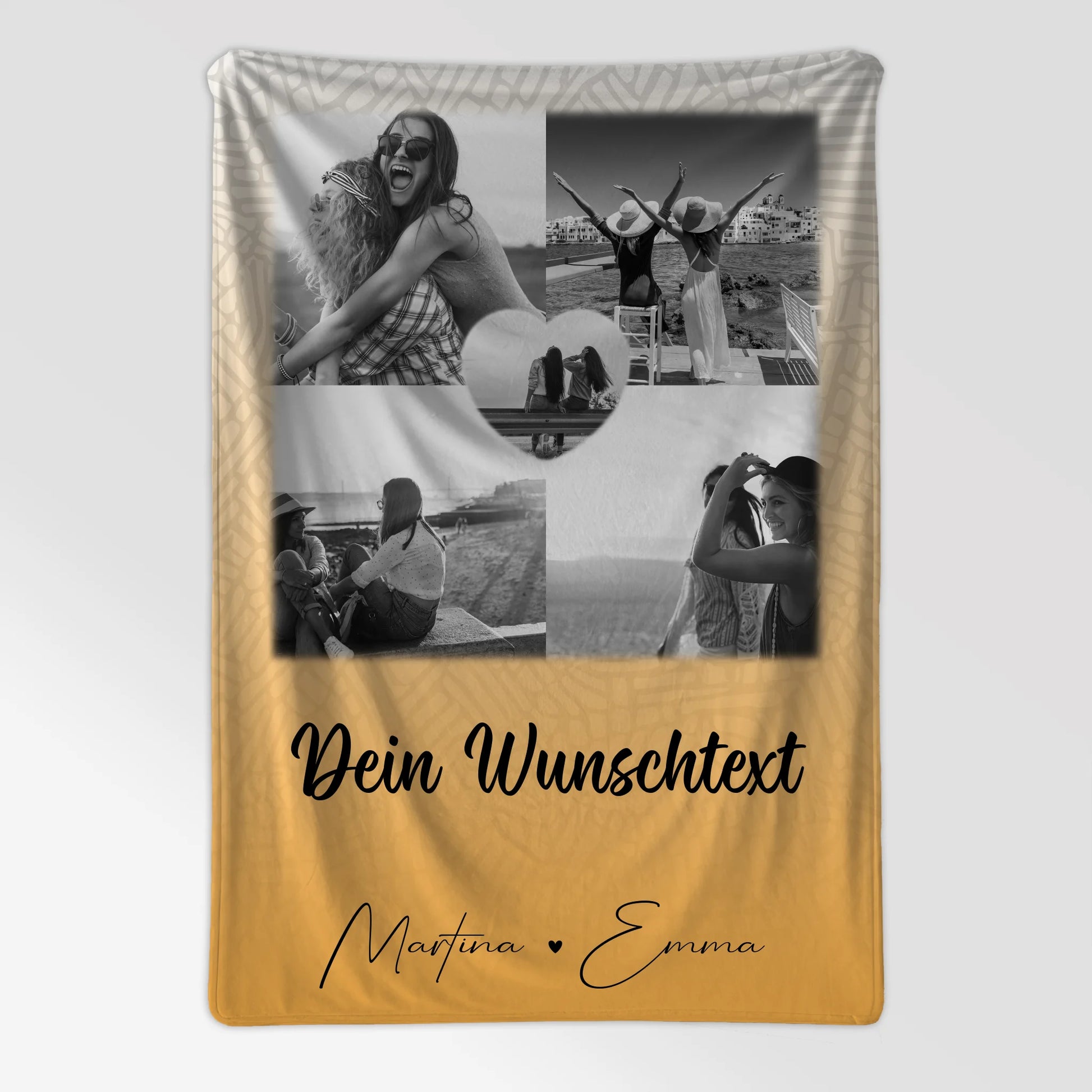 Decke mit Foto beste Freundin 4 Fotos und 1 Herz Foto Wunschtext Jeder Tag ein Abenteuer 7