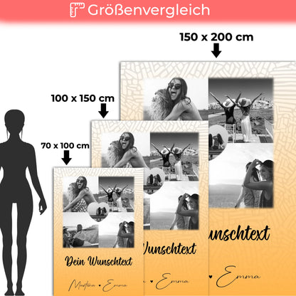 Decke mit Foto beste Freundin 4 Fotos und 1 Herz Foto Wunschtext Jeder Tag ein Abenteuer 5