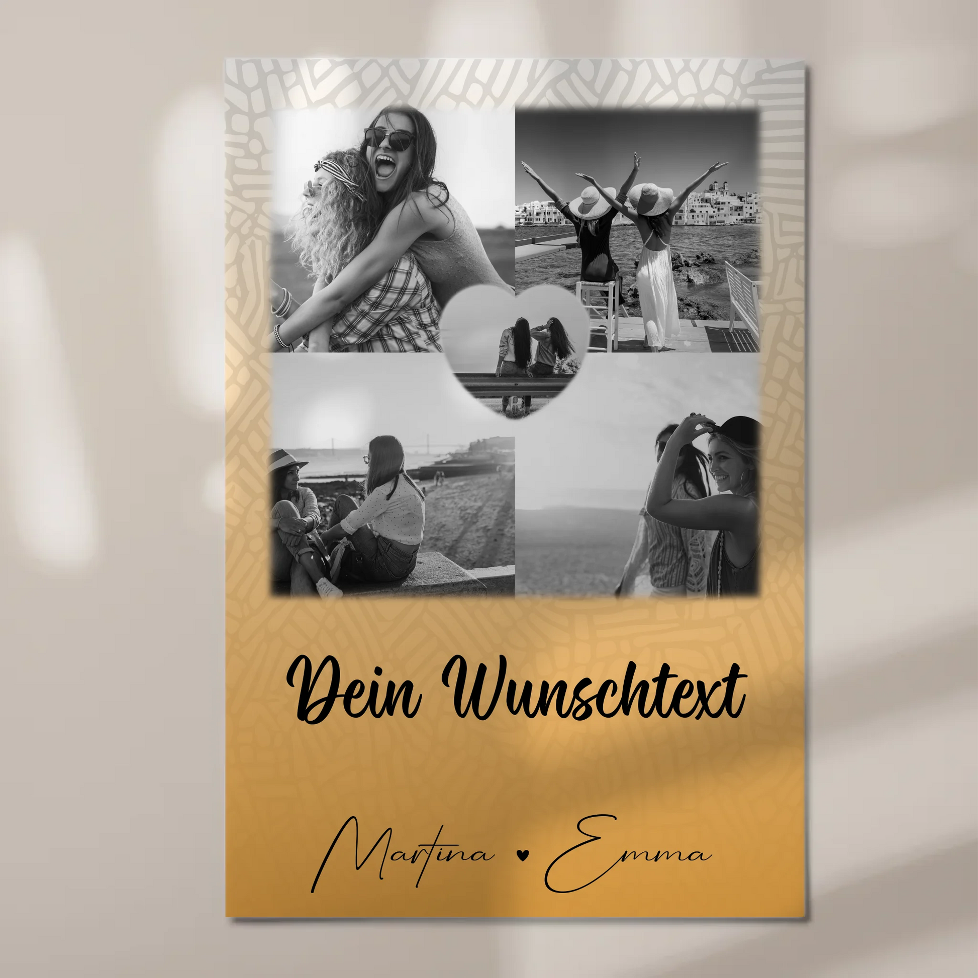 Fotoboard Beste Freundinnen mit 4 Fotos 1 Herz Foto Wunschtext Jeder Tag ein Abenteuer 1