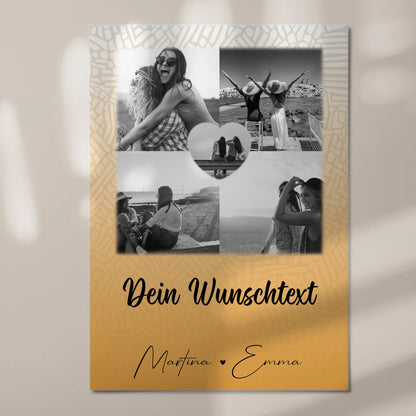 Fotoboard Beste Freundinnen mit 4 Fotos 1 Herz Foto Wunschtext Jeder Tag ein Abenteuer