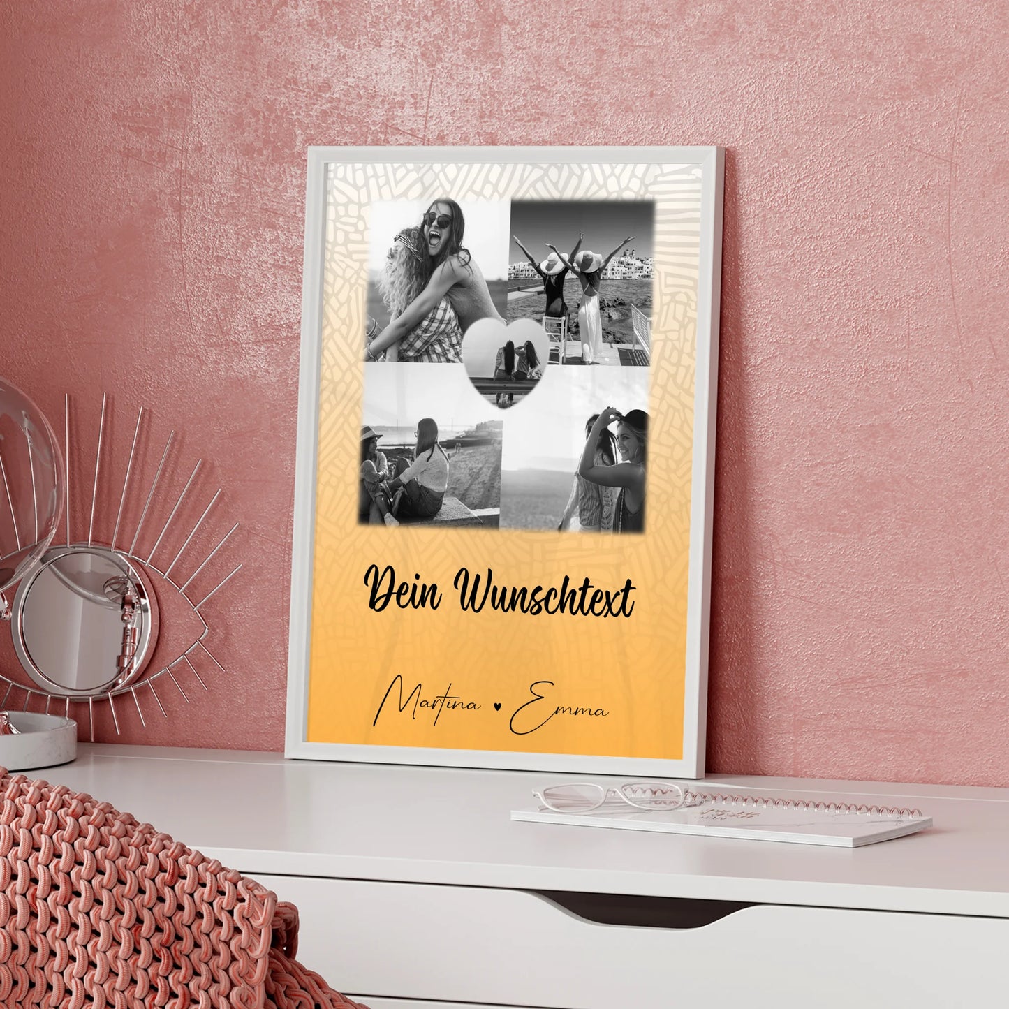 Beste Freundin Geschenk 4 Fotos und 1 Herz Foto und Wunschtext Jeder Tag ein Abenteuer