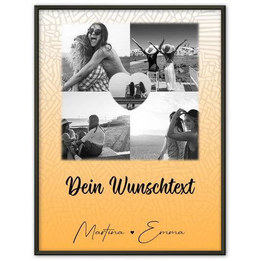 Beste Freundin Geschenk 4 Fotos und 1 Herz Foto und Wunschtext Jeder Tag ein Abenteuer