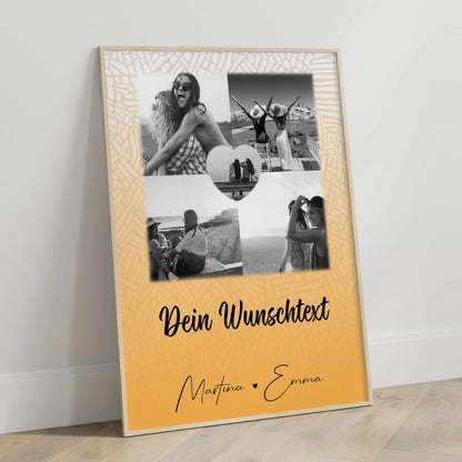 Beste Freundin Geschenk 4 Fotos und 1 Herz Foto und Wunschtext Jeder Tag ein Abenteuer