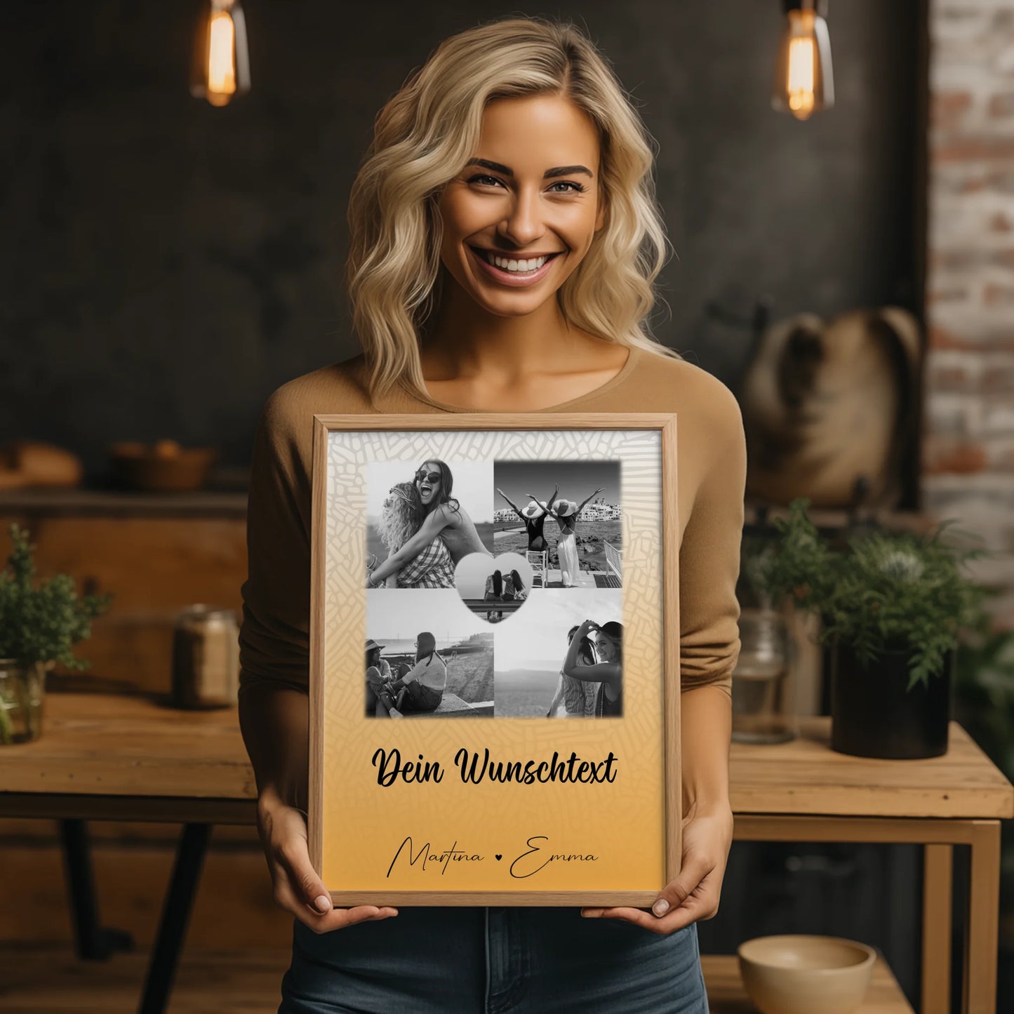 Beste Freundin Geschenk 4 Fotos und 1 Herz Foto und Wunschtext Jeder Tag ein Abenteuer