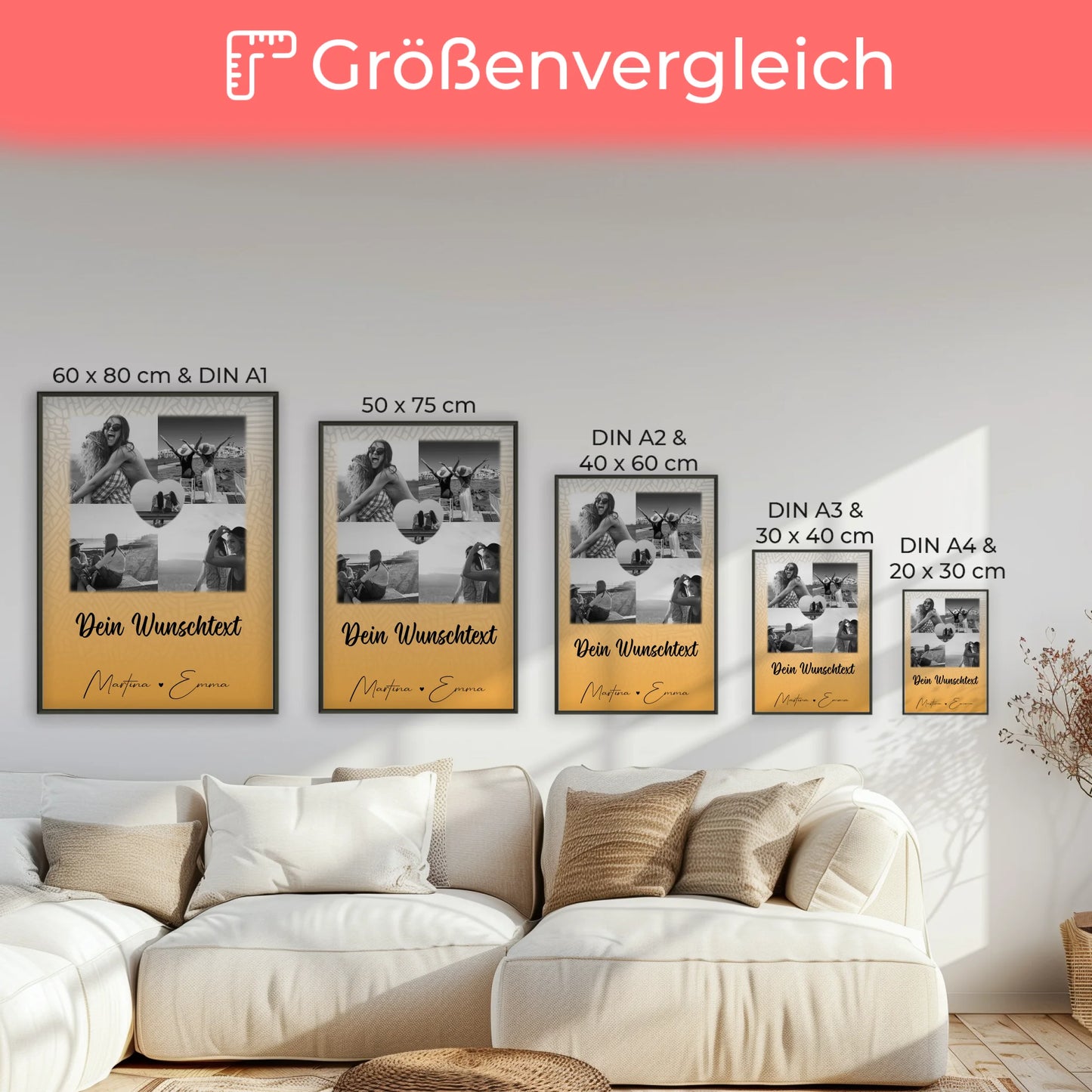 Beste Freundin Geschenk 4 Fotos und 1 Herz Foto und Wunschtext Jeder Tag ein Abenteuer