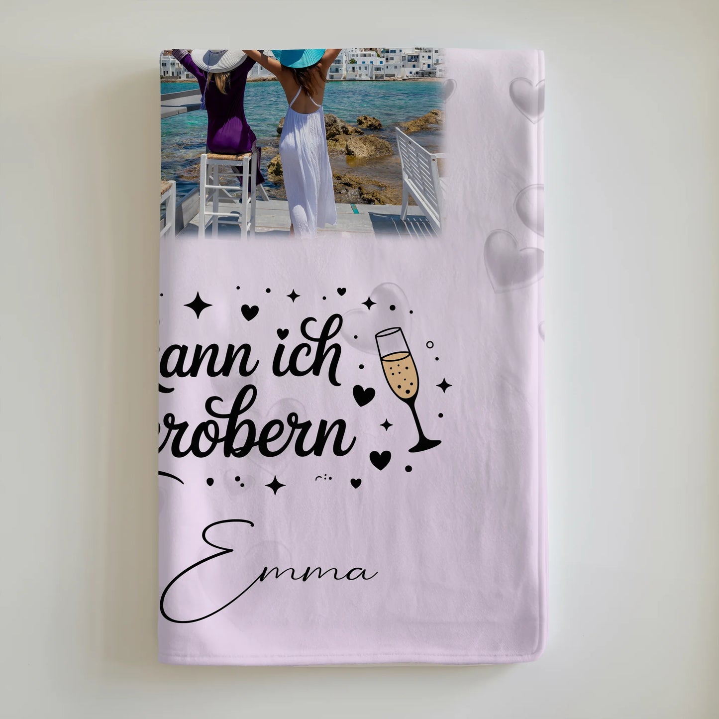 Kuscheldecke Mit Namen 3 Fotos und 1 Herz Foto Karte Mit dir kann ich die Welt erobern 6