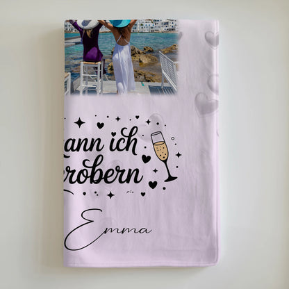 Kuscheldecke Mit Namen 3 Fotos und 1 Herz Foto Karte Mit dir kann ich die Welt erobern 6
