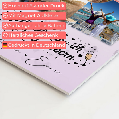 Personalisiertes Fotogeschenke für Beste Freundin mit 3 Fotos Herz Karte Mit dir kann ich die Welt erobern