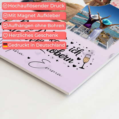 Personalisiertes Fotogeschenke für Beste Freundin mit 3 Fotos Herz Karte Mit dir kann ich die Welt erobern