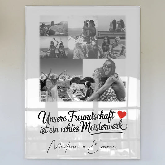 Fotogeschenk beste Freundin mit 8 Fotos und Herz Unserer Freundschaft personalisiertes Poster