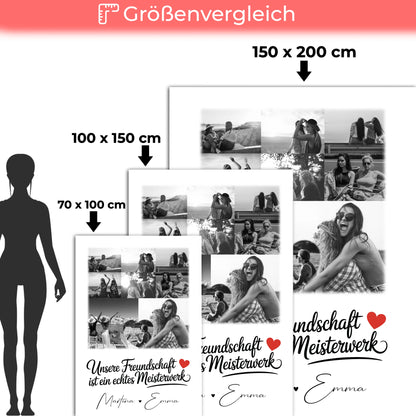 Personalisierte Decke Freundin mit 8 Fotos und Herz Foto Unsere Freundschaft 5