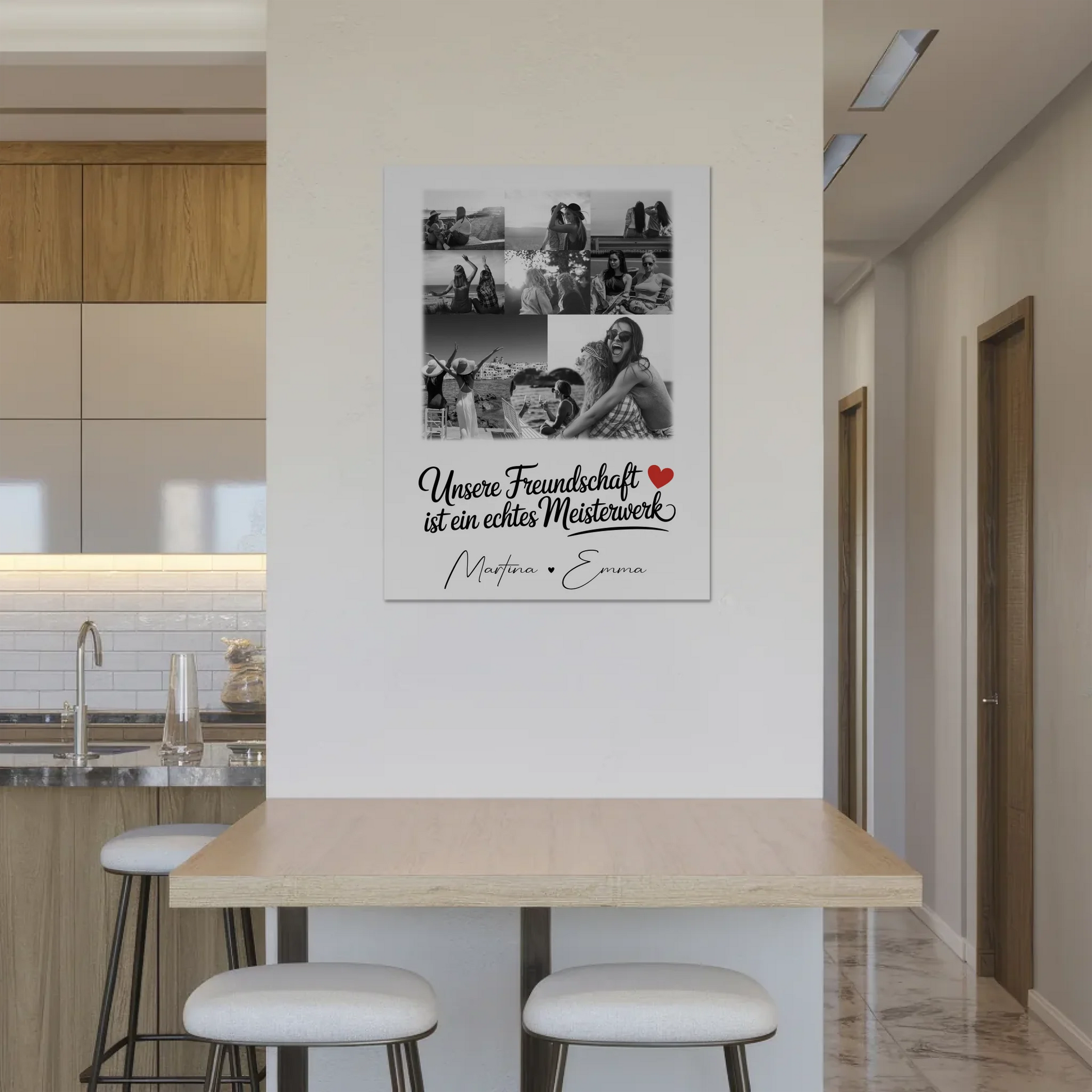Geschenk Beste Freundin mit 8 Fotos und Herz Foto Personalisiertes Geschenk Unsere Freundschaft 8