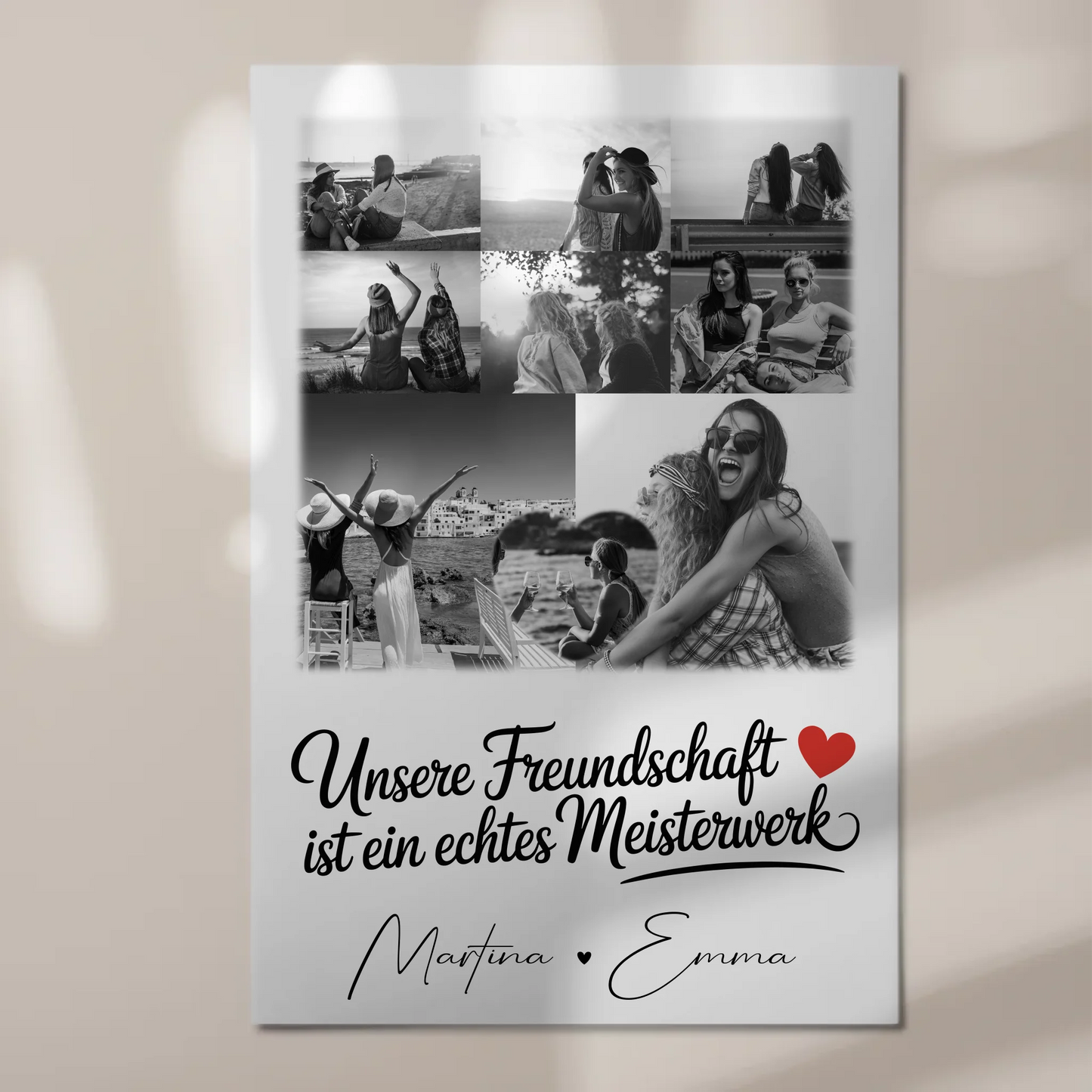 Geschenk Beste Freundin mit 8 Fotos und Herz Foto Personalisiertes Geschenk Unsere Freundschaft