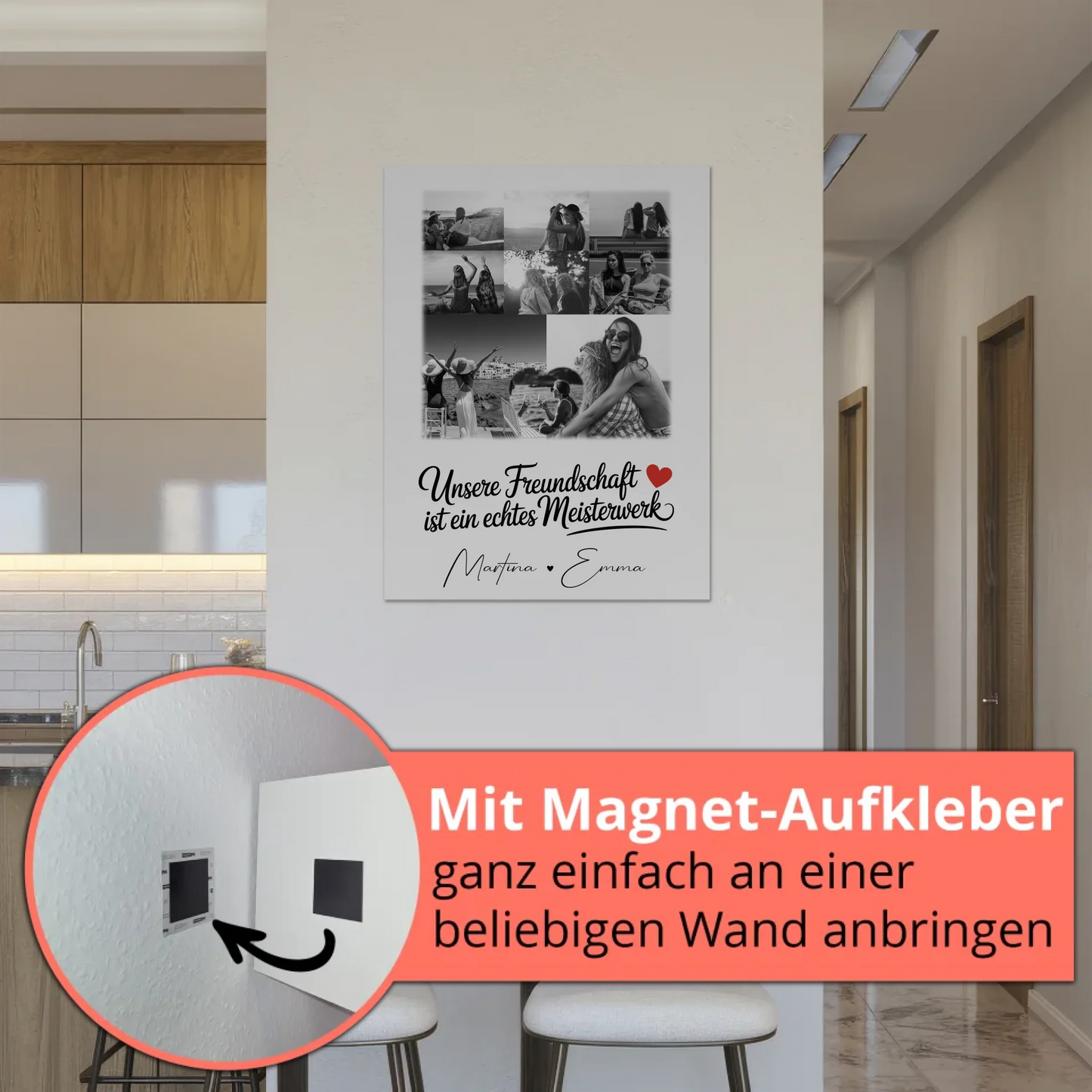 Geschenk Beste Freundin mit 8 Fotos und Herz Foto Personalisiertes Geschenk Unsere Freundschaft