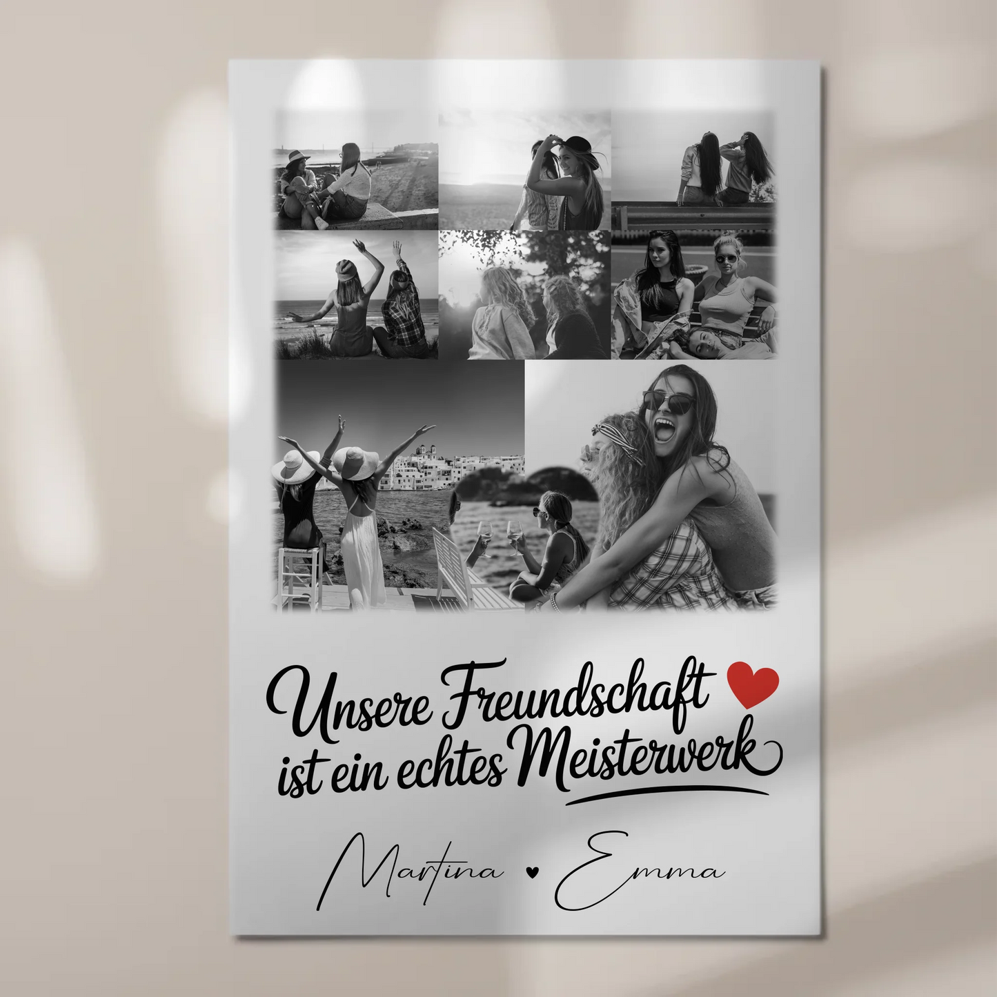 Geschenk Beste Freundin mit 8 Fotos und Herz Foto Personalisiertes Geschenk Unsere Freundschaft