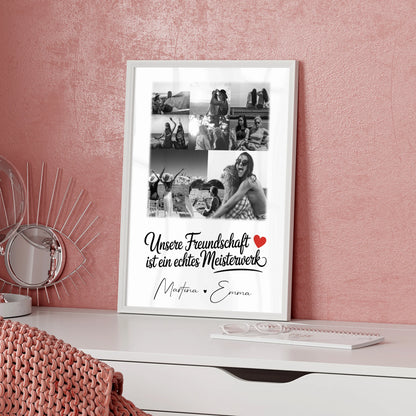 Beste Freundin Geschenk für Unsere Freundschaft mit 8 Fotos und 1 Herz Foto