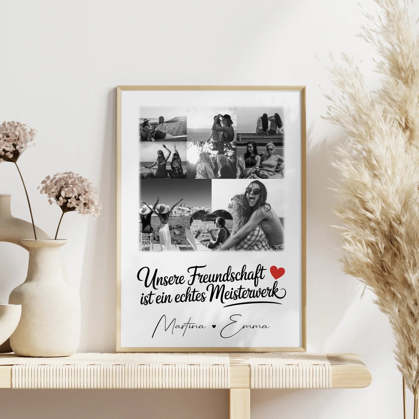 Beste Freundin Geschenk für Unsere Freundschaft mit 8 Fotos und 1 Herz Foto
