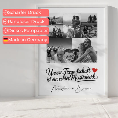 Beste Freundin Geschenk für Unsere Freundschaft mit 8 Fotos und 1 Herz Foto