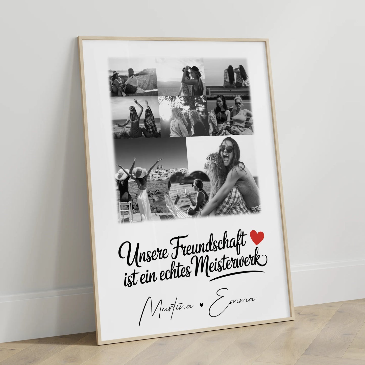 Beste Freundin Geschenk für Unsere Freundschaft mit 8 Fotos und 1 Herz Foto