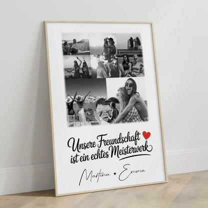 Beste Freundin Geschenk für Unsere Freundschaft mit 8 Fotos und 1 Herz Foto