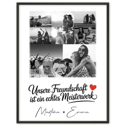 Beste Freundin Geschenk für Unsere Freundschaft mit 8 Fotos und 1 Herz Foto
