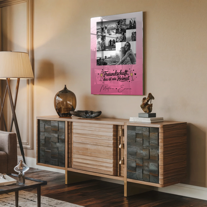 Personalisierte Geschenkidee für beste Freundin mit 9 Fotos Freundschaft ist Heimat
