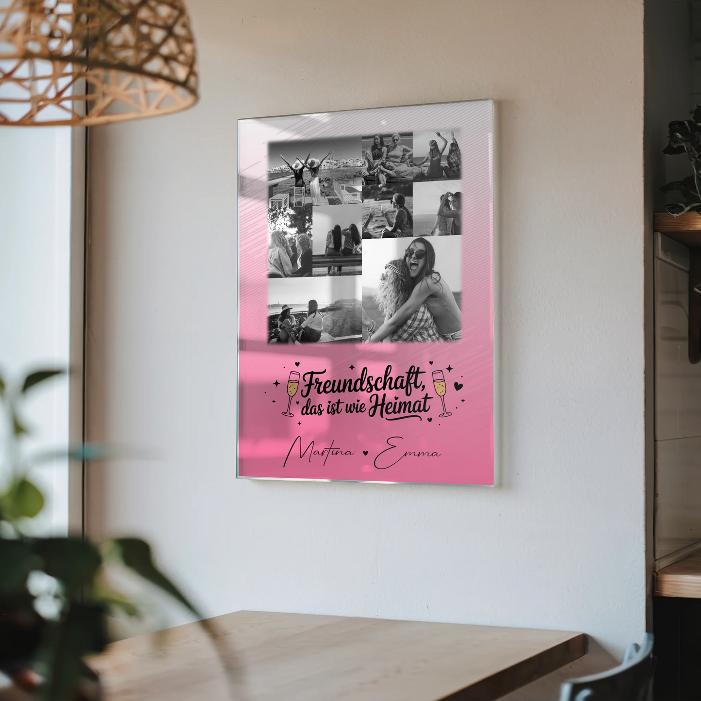 Personalisierte Geschenkidee für beste Freundin mit 9 Fotos Freundschaft ist Heimat