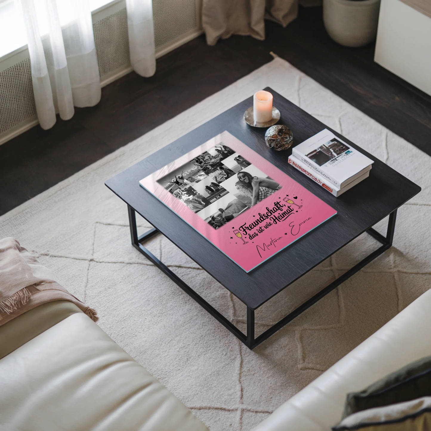 Personalisierte Geschenkidee für beste Freundin mit 9 Fotos Freundschaft ist Heimat