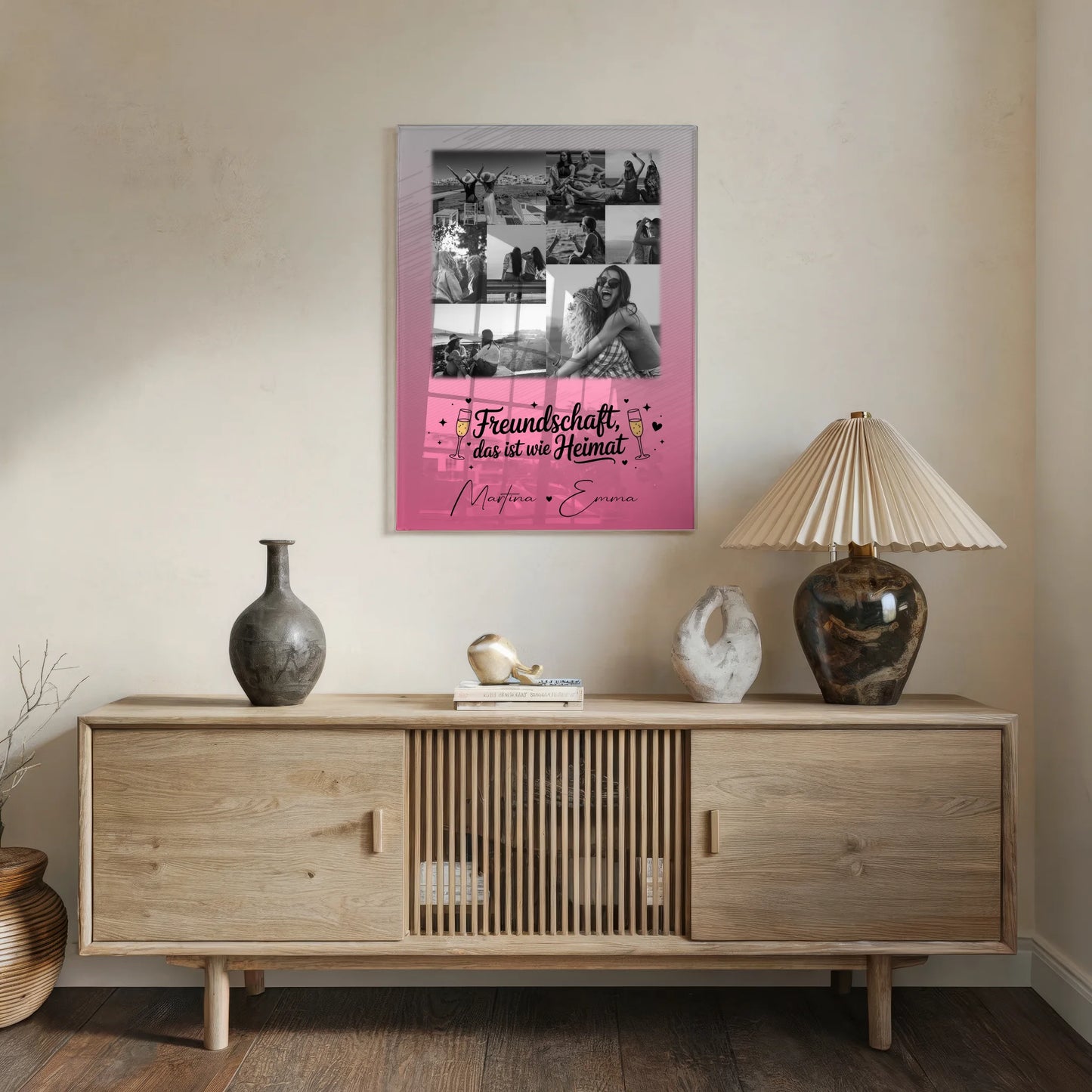 Personalisierte Geschenkidee für beste Freundin mit 9 Fotos Freundschaft ist Heimat