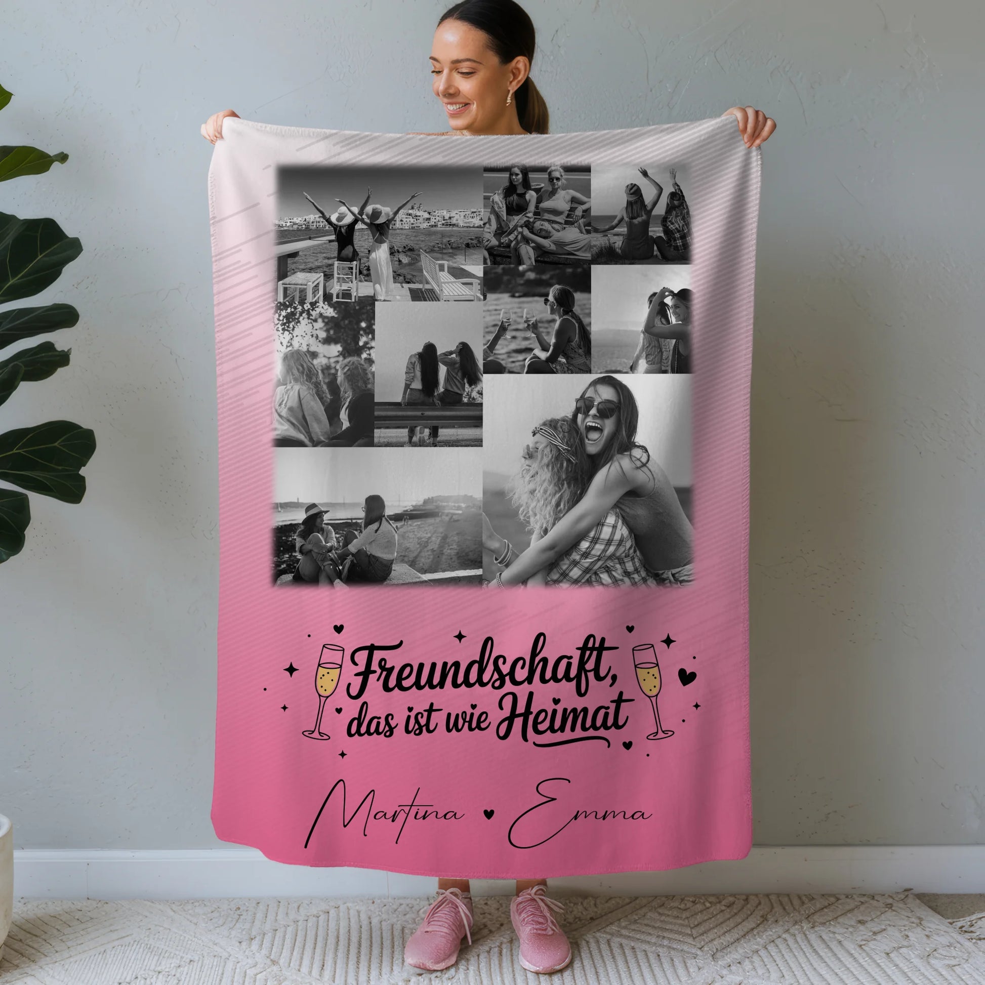 Decke mit Foto beste Freundin 9 Fotos Freundschaft ist Heimat personalisiertes Geschenk 1