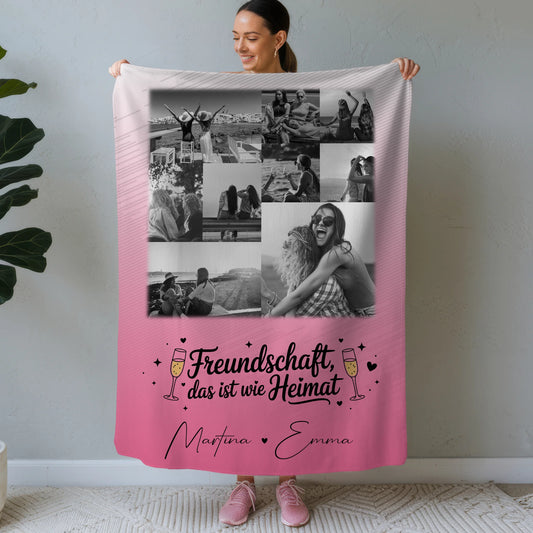 Decke mit Foto beste Freundin 9 Fotos Freundschaft ist Heimat personalisiertes Geschenk 1