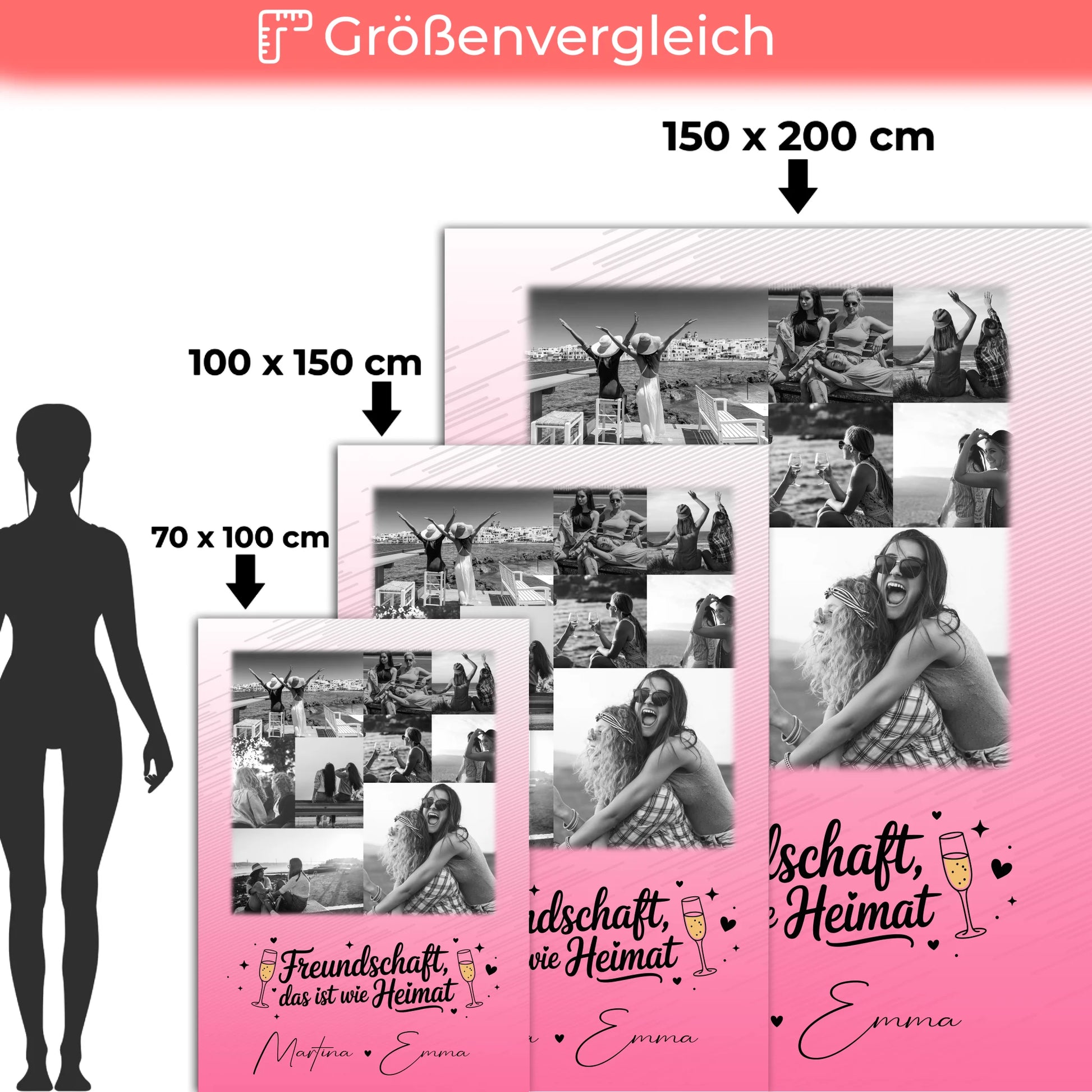 Decke mit Foto beste Freundin 9 Fotos Freundschaft ist Heimat personalisiertes Geschenk 5