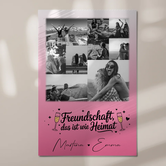 Beste Freundin Fotoboard 9 Fotos Freundschaft ist Heimat personalisiert 1
