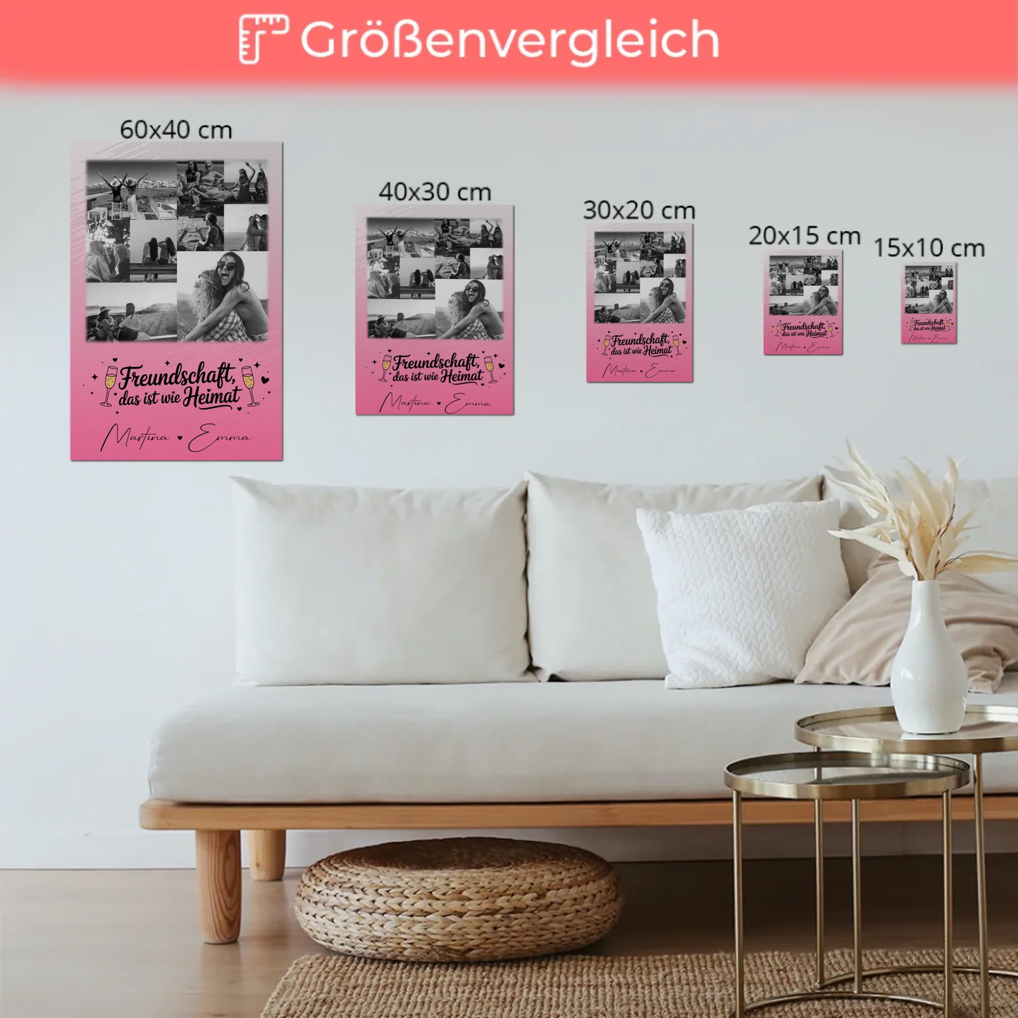 Beste Freundin Fotoboard 9 Fotos Freundschaft ist Heimat personalisiert 6