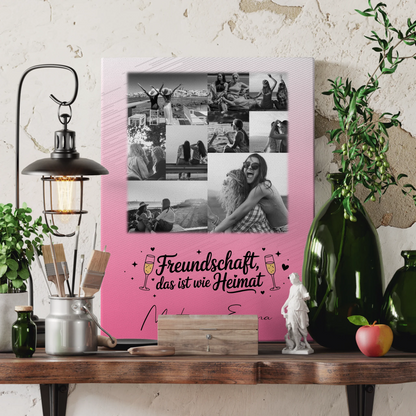 Leinwand Für Beste Freundin mit 9 Fotos Freundschaft ist Heimat personalisiertes Geschenk 3