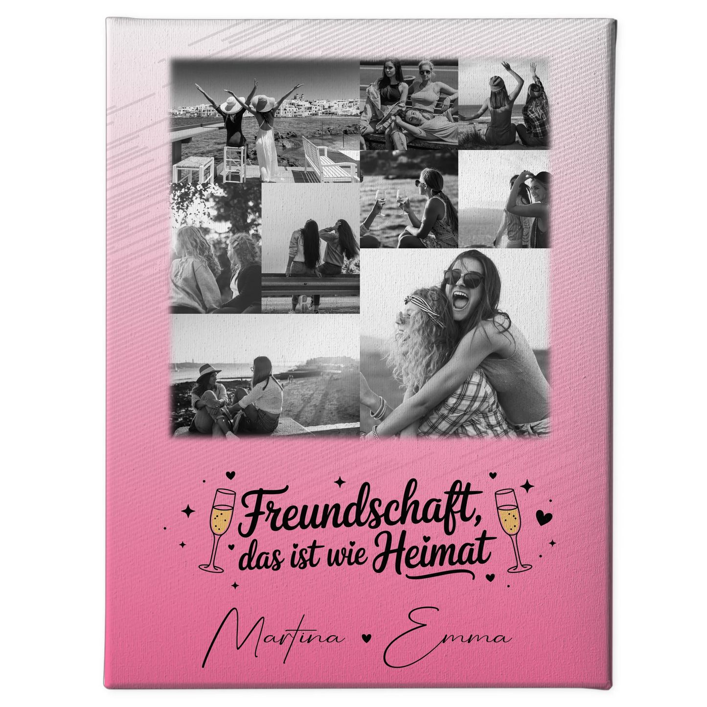 Leinwand Für Beste Freundin mit 9 Fotos Freundschaft ist Heimat personalisiertes Geschenk 1